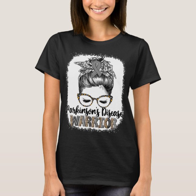 T-shirt Messy Bun Parkinson guerrier de la maladie (Devant)