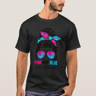 T-shirt Messy Bun Rose Ou Bleu Tante Vous Aime Genre Rev