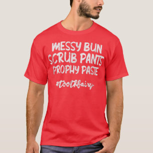 T-shirt Messy Bun Scrub Pantalon Prophète Coller Dent Dent