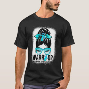 T-shirt Messy Bun Turquoise Ruban Myasthenia Gravis Sensib