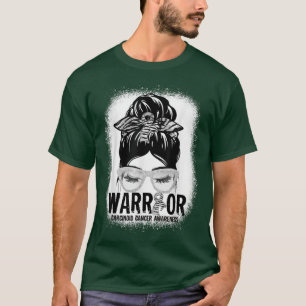 T-shirt Messy Bun Zebra Ruban Carcinoïde Cancer Guerrier G