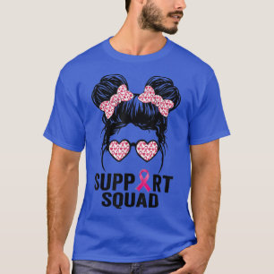 T-shirt Messy lunettes de pain rose équipe de soutien canc