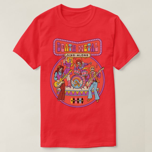T-shirt Métal de la mort chanteLe long (Design devant)