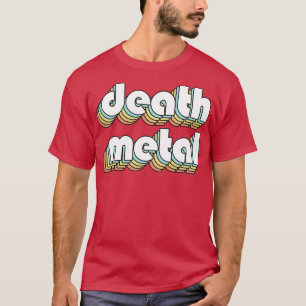T-shirt Métal de mort Rétro Typographie arc-en-ciel style