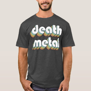 T-shirt Métal de mort Rétro Typographie arc-en-ciel style