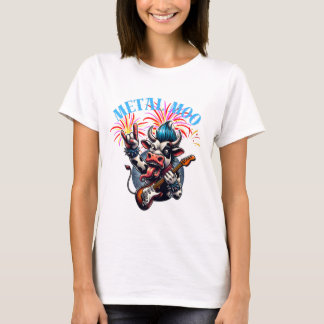 T-shirt Metal Moo-d – Rockin' Cow with a Guitar
