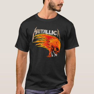 T-shirt Metallica Flaming Skull Graphic Tee 💀🔥