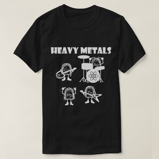 T-shirt Métaux lourds rock, chimie, physique - périodique  (Design devant)