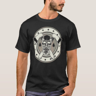 T-shirt Métier de l'artisanat et de l'artisanat Crâne Wood