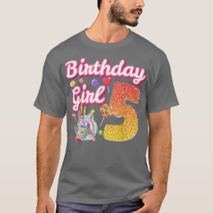 T-shirt Mets 5e anniversaire filles sucré bonbons 5 ans Ca