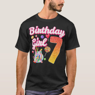 T-shirt Mets 7e anniversaire filles sucré bonbons 7 ans Ca