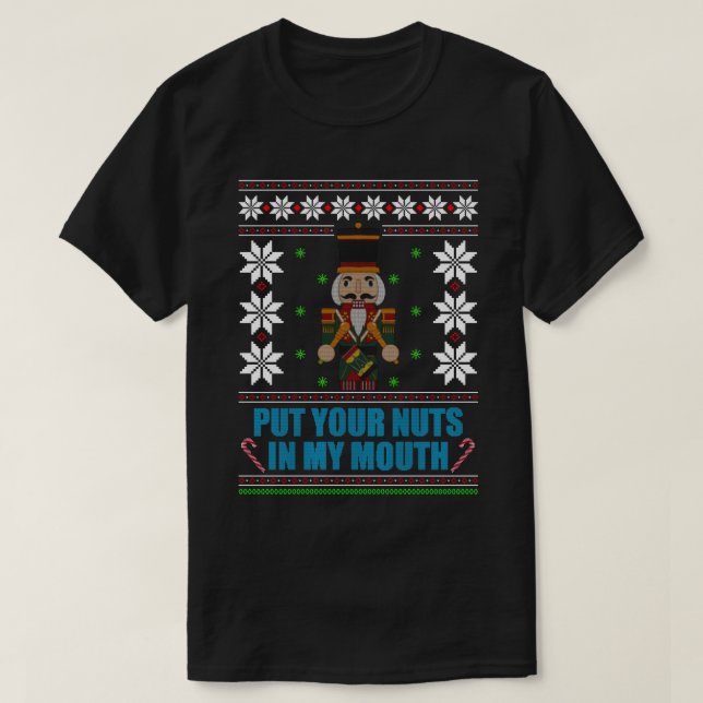 T-shirt Mets Tes Noix Dans Ma Bouche - Vilain Noël (Design devant)