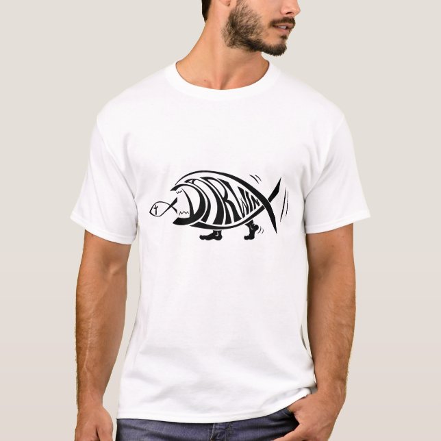 T-shirt Mettant la victoire à Darwin (par (Devant)