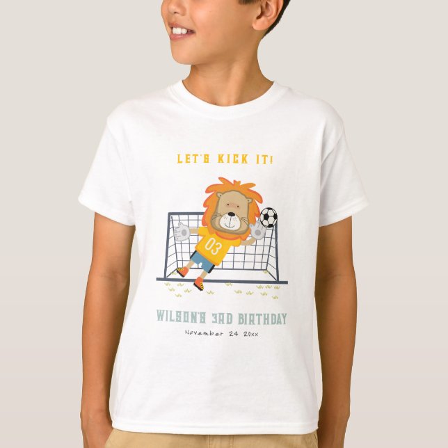 T-shirt Mettons-nous Lion Goalkeeper Soccer Anniversaire d (Devant)