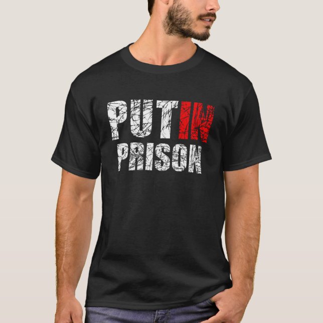 T-shirt Mettre Poutine en prison (Devant)