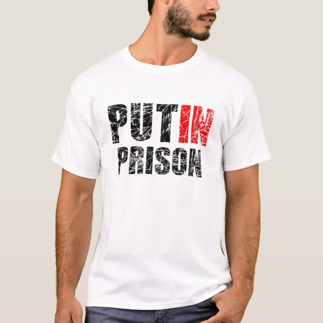 T-shirt Mettre Poutine en prison (Devant)
