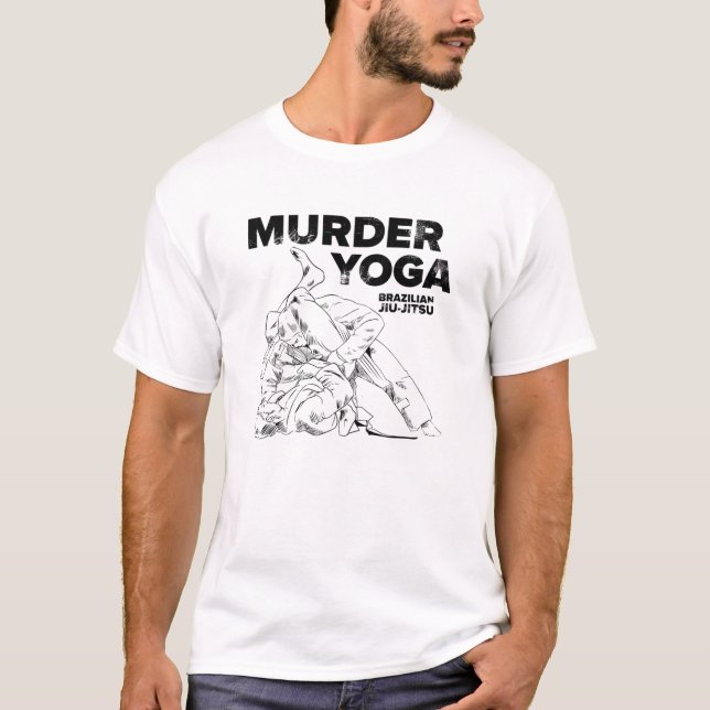 T-shirt Meurtre Yoga - Drôle lutte Jiu Jitsu Cadeau (Devant)