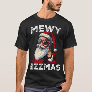 T-shirt Mewy Rizzmas Drôle Père Noël Mewing Joke Rizz Mens