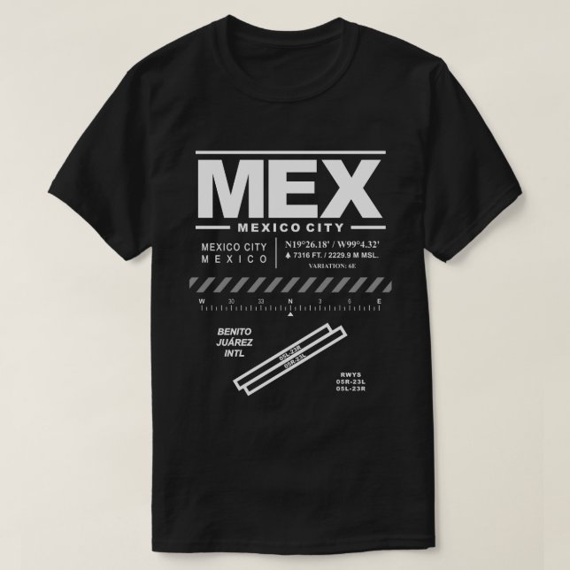 T-shirt MEX de l'aéroport international de Mexico  (Design devant)