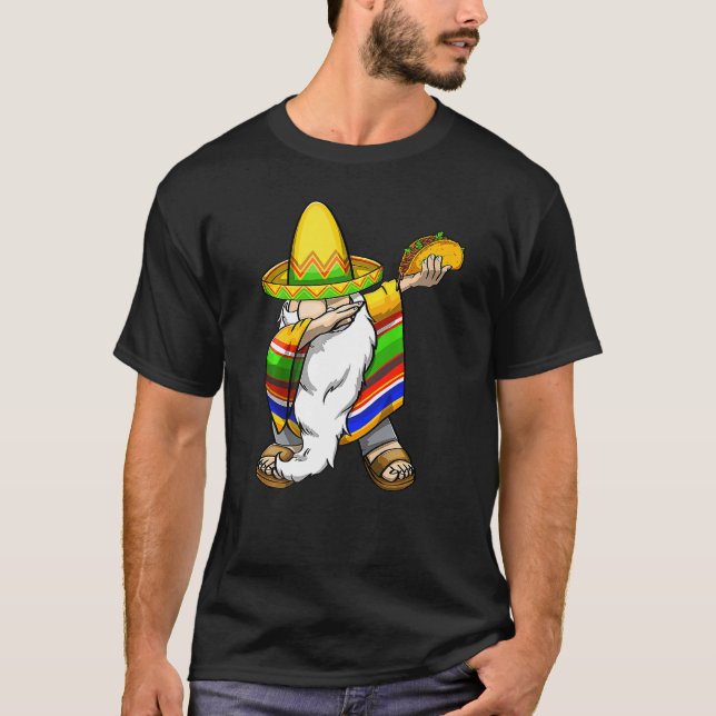 T-shirt Mexicain Dabbing Gnome Cinco De Mayo Poncho Sombre (Devant)