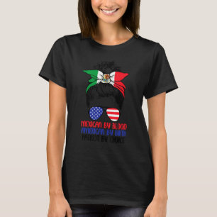 T-shirt Mexicaine Par Blood American Par Birth Patriot Par
