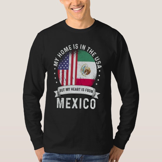 T-shirt Mexican American Patriot Grown Proud Home USA Flag (Devant)