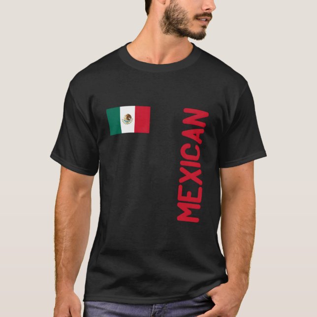 T-shirt Mexican Flag And Mexico Roots (Devant)