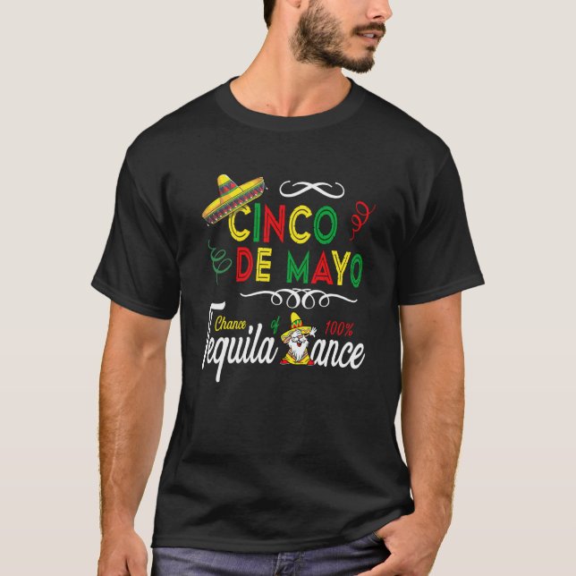 T-shirt Mexican Holiday Sombrero Tequila Dance Dabbing Mex (Devant)