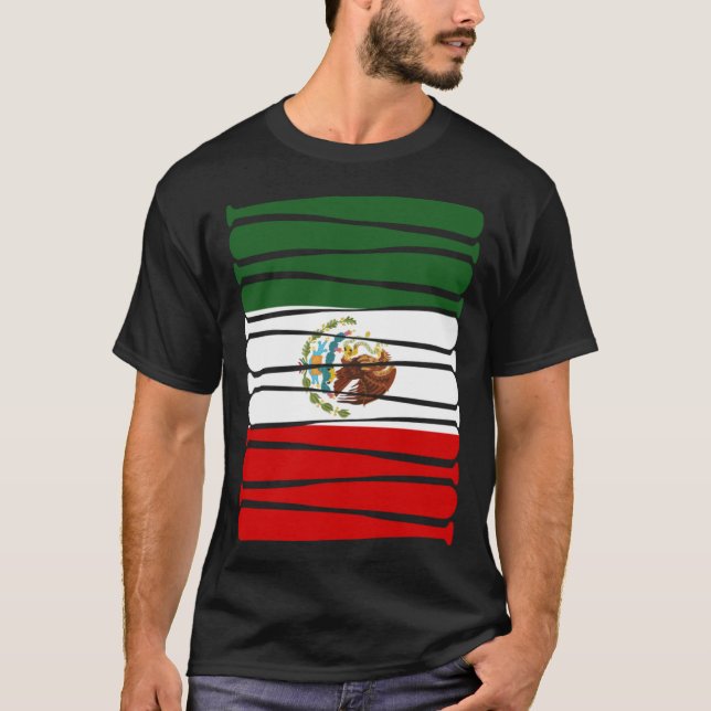 T-shirt Mexico Baseball Flag for Mexican Baseball Fans (Devant)