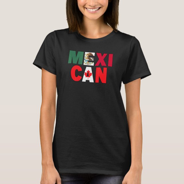 T-shirt Mexique Canada Drapeau Thématique pour la moitié c (Devant)