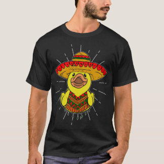 T-shirt Mexique Canard avec Sombrero et Poncho