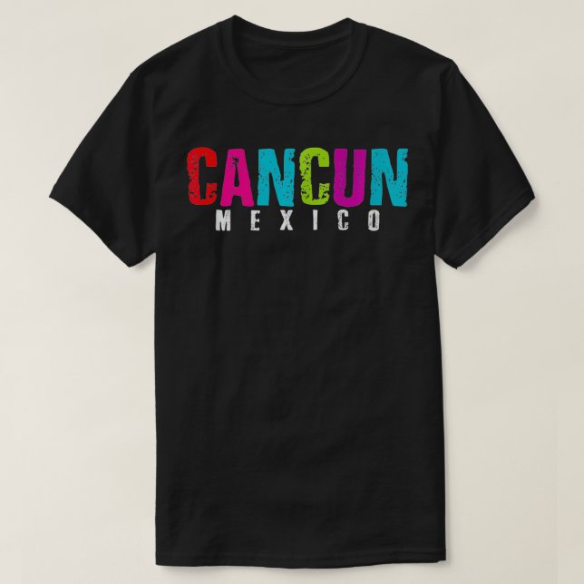 T-shirt Mexique Cancun souvenir vacances de vacances Yu (Design devant)