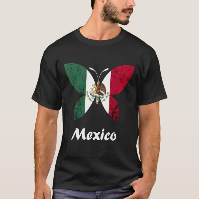 T-shirt Mexique Cinco De Mayo Drapeau Mexicain Papillon Me (Devant)