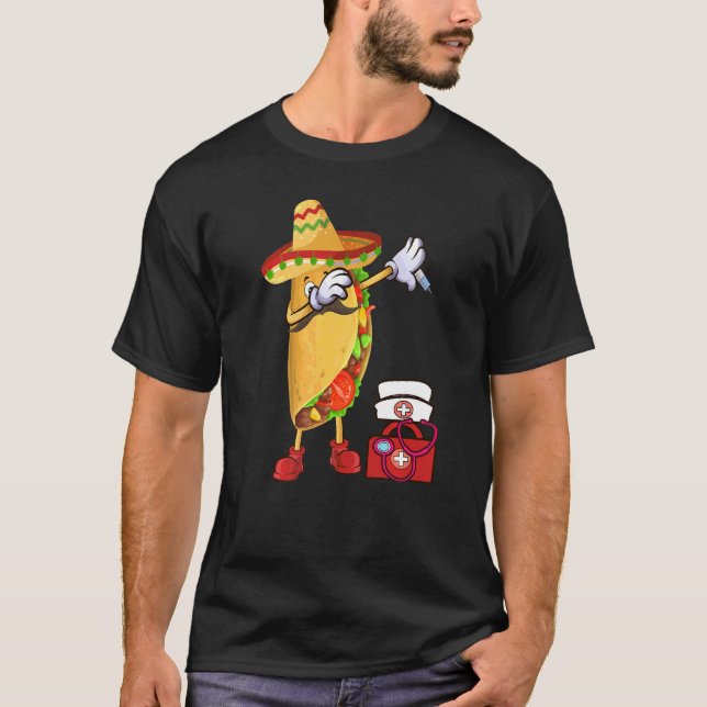 T-shirt Mexique Dabbing Taco Poncho Sombrero Cinco De Mayo (Devant)