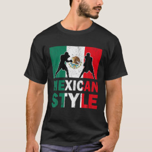 T-shirt Mexique Drapeau Mexique Club de boxe mexicaine Vin