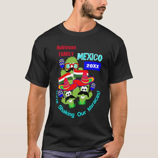 T-shirt Mexique Famille Vacances Amusants Personnalisés (Devant)