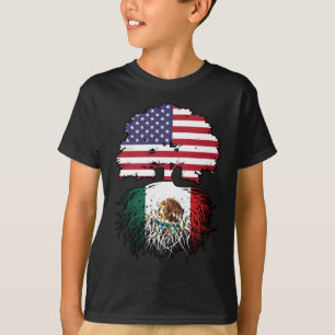 T-shirt Mexique Mexique États-Unis drapeau des racines d'a