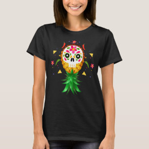 T-shirt Mexique Swinger à l'envers de l'ananas Crâne de su