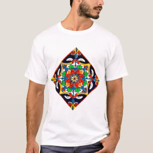 T-shirt Mexique Talavera Terracotta Carrelage Design No 5