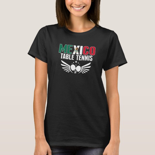 T-shirt Mexique Tennis de table Support Mexique Ping Pong  (Devant)