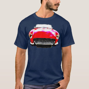 T-shirt MGB 1970 classique à contraste élevé rouge
