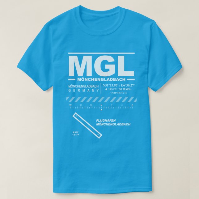 T-shirt MGL de l'aéroport de Mönchengladbach (Design devant)