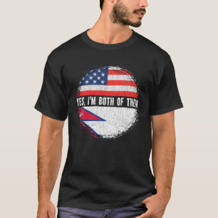 T-shirt Mi-Américain Demi-Népalais USA Drapeau Népal