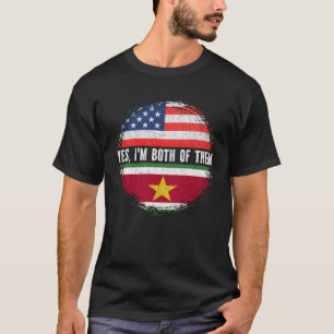 T-shirt Mi-Américain Demi-Surinamese USA Drapeau Suriname