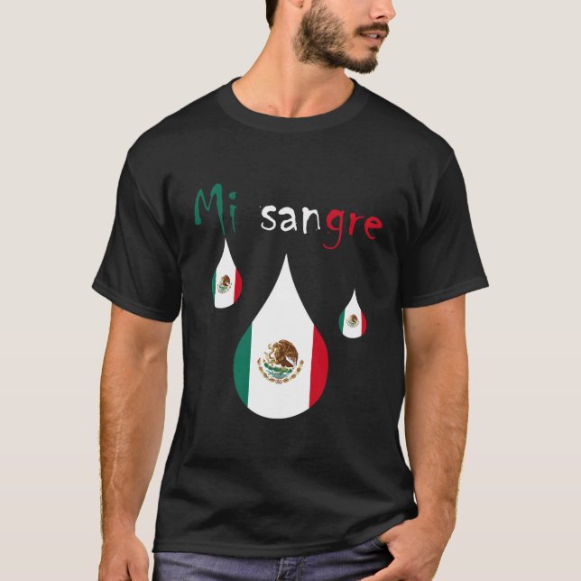 T-shirt Mi Sangre I Love Mexique Fête de l'Indépendance Me (Devant)