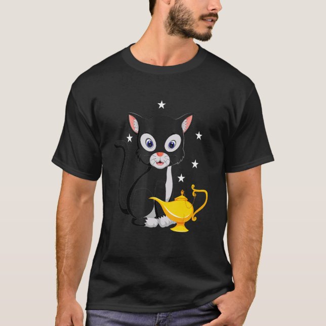 T-shirt Mi-Siècle Chat Funky Moderne Avec Lampe 1 (Devant)