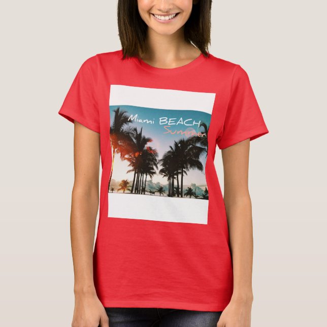 T-shirt Miami Beach été (Devant)