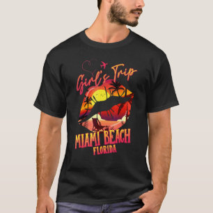 T-shirt Miami Beach Floride 2022 Lips Besties Trip Vacatio