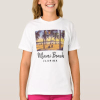Miami Beach Floride Aquarelle Vintage Art 