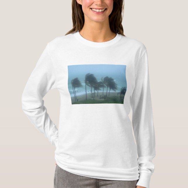 T-shirt Miami Beach, Floride, vent d'ouragan qui souffle (Devant)
